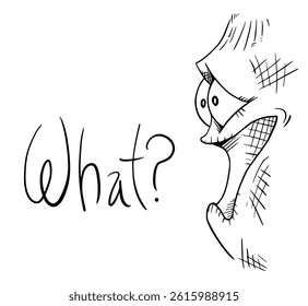 Design of surprised face draw