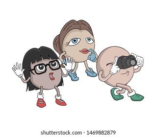 design of surprised group of people