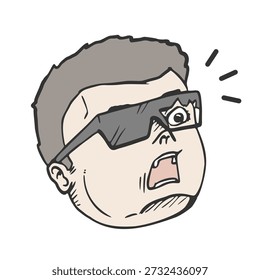 Design de ilustração de expressão de homem surpreso