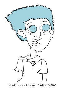 Design of surprised man looking draw