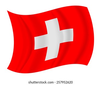 design Switzerland flag waving vector