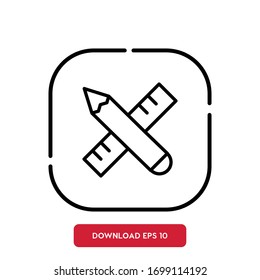 Design symbol, Advertising outline vector icon. Modern, simple flat vector illustration for web site or mobile app