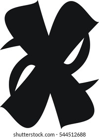 Design symbol form letter "X" surrounded by ribbon
