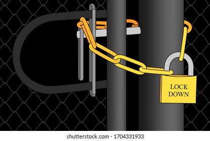 design symbol lock. Coronavirus pandemic puts countries on lockdown.concept for virus outbreak  corona virus Lock down logo design vector.