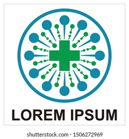 design with symbols of health and DNA. simple and modern image