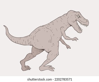 Design of T rex dinosaur draw