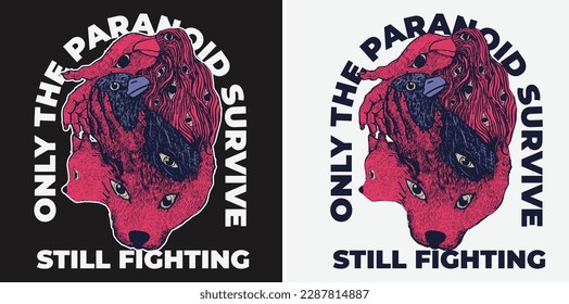 design for t shirt. bird and eyes