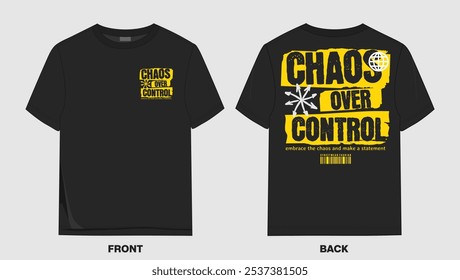 Design t shirt front and back street wear typography