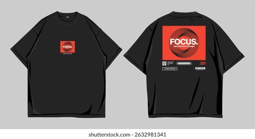 Design T shirt oversize, front and back print