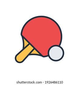 The design of the table tennis sport filled icon vector illustration, this vector is suitable for icons, logos, illustrations, stickers, books, covers, etc.