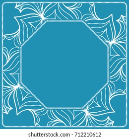 design of tablecloth from lacy pattern. blue, silver color. vector illustration