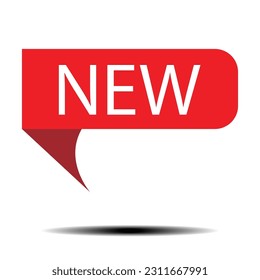 Design Tag NEW Label Red on a white background. Vector illustration.