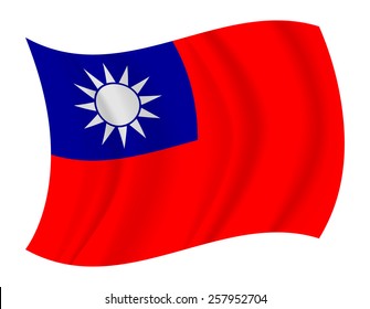design Taiwan flag waving vector