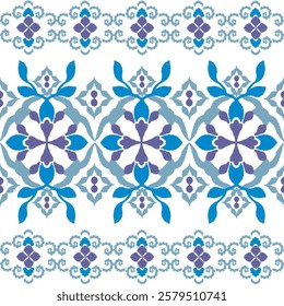 Design for a talavera pattern. Spanish ceramic pottery, Azulejos Portugal, Turkish tiles, and ethnic Mediterranean and Moroccan tile mosaic. Indian patchwork saree. 