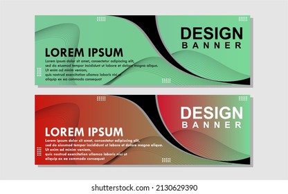 design tamplate busines green and red color, banner design busines modern