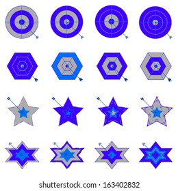 Design target and arrow icons on white background, stock vector