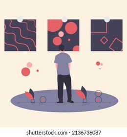 Design team assists vector small scene illustration material character background, etc.