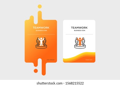 Design teamwork icons on white and orange backgrounds. made for business icons