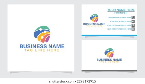 design tech startup modern technology cyber security logo
