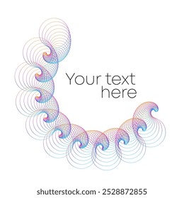 Design For Technology, Digital Art, Abstract Backgrounds, Futuristic Concepts, Science for Banner, Web-design, Brochure, Presentation. Abstract circular pattern with wavy gradient lines in purple