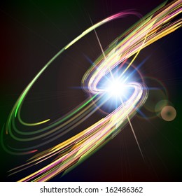 Design technology trendy vector background with bent lines.