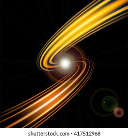 Design technology trendy vector background with bent lines.