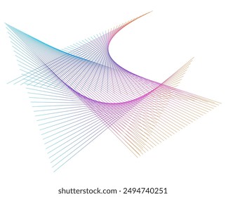 Design for Technology, Web-design, Marketing, Branding, Science for Banner, Web-design, Presentation, Poster. A dynamic pattern of intersecting lines in gradient colors, forming curved shapes