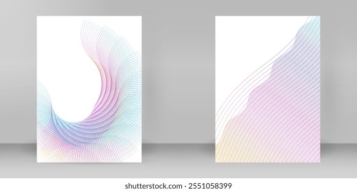 Design temlate cover for Yoga, Wellness, Relaxation, Healthy Lifestyle, Organic for Web-design, Presentation, Banner, package. Icon, Logo, and Background made of Circular Dots, Lines, and Spirals