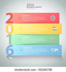 Design template 2016 steps to success for business concept