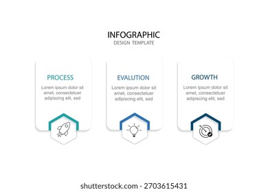 design template with 3 options, steps or processes. Can be used for workflow layout, diagram, annual report, web design