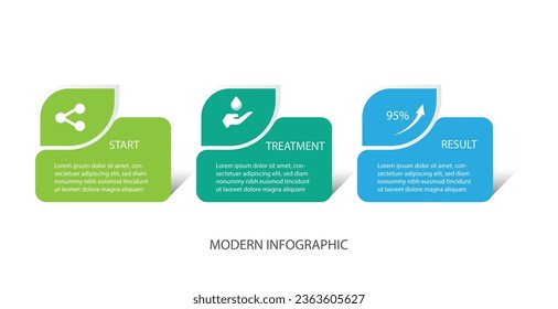 Design template with 3 step for business infographic