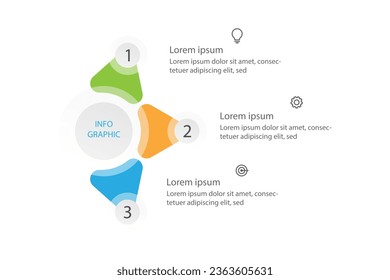 Design template with 3 step for business infographic