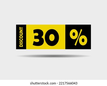 Design template for 30% off sticker or badge. Suitable for promotional purposes, warehouse cleaning and other shopping events.