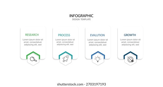  design template with 4 options, steps or processes. Can be used for workflow layout, diagram, annual report, web design