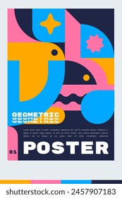 Design template for an A4 poster or banner with a animal geometric. illustration vector shape. minimalist and Scandinavian design style.