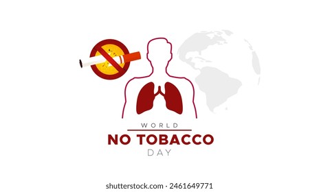 design template about commemorating world no tobacco day. concept of caring for lung health from tobacco. No smoking design. awareness of the health dangers of tobacco