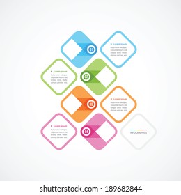 design of a template about four rhombus in bright color