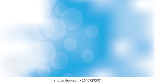 Design Template, Abstract Blurred White and Blue Background - Vivid Bright Wide Scale Multipurpose Creative Vector Design with Bokeh Effect for Advertise, Web, Greeting Cards, Events or Posters