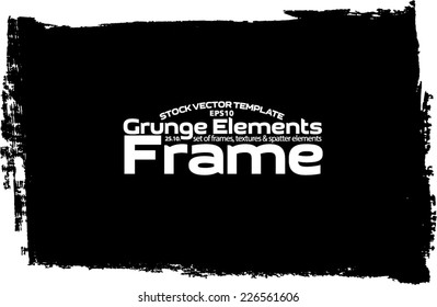 Design template. Abstract grunge frame texture. Stock vector set - easy to use