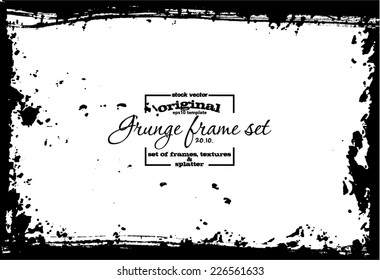 Design template. Abstract grunge frame texture. Stock vector set - easy to use