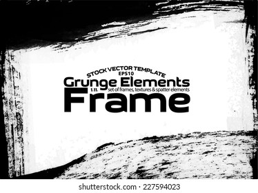 Design template. Abstract grunge frame texture. Stock vector set - easy to use