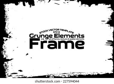 Design template. Abstract grunge frame texture. Stock vector set - easy to use