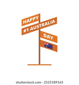 Design template australia day with blank background