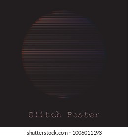 Design template background circle  in modern distorted glitch style templates for cover poster, banners, flaers, 