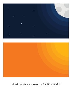 Diseño de fondo de Plantilla día y noche diferente único
