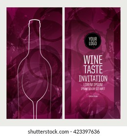 Design Template Background Wine Stains. Suitable For Tasting Events, Wine Presentation Or Wine List. Vector