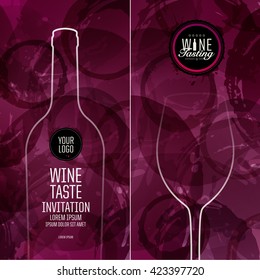 Design template background wine stains. Suitable for tasting events, wine presentation or wine list. Vector