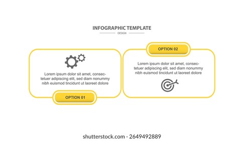design template banner infographic. 2 step process information or presentation with icons