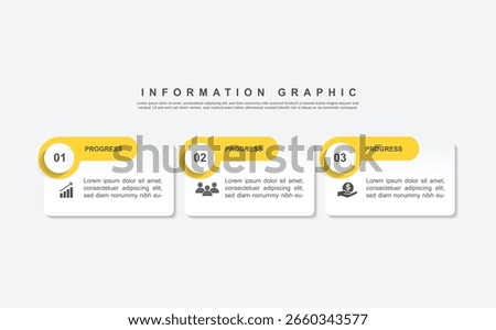design template banner infographic. 3 step process information or presentation with icons
