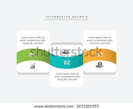 design template banner infographic. 3 step process information or presentation with icons